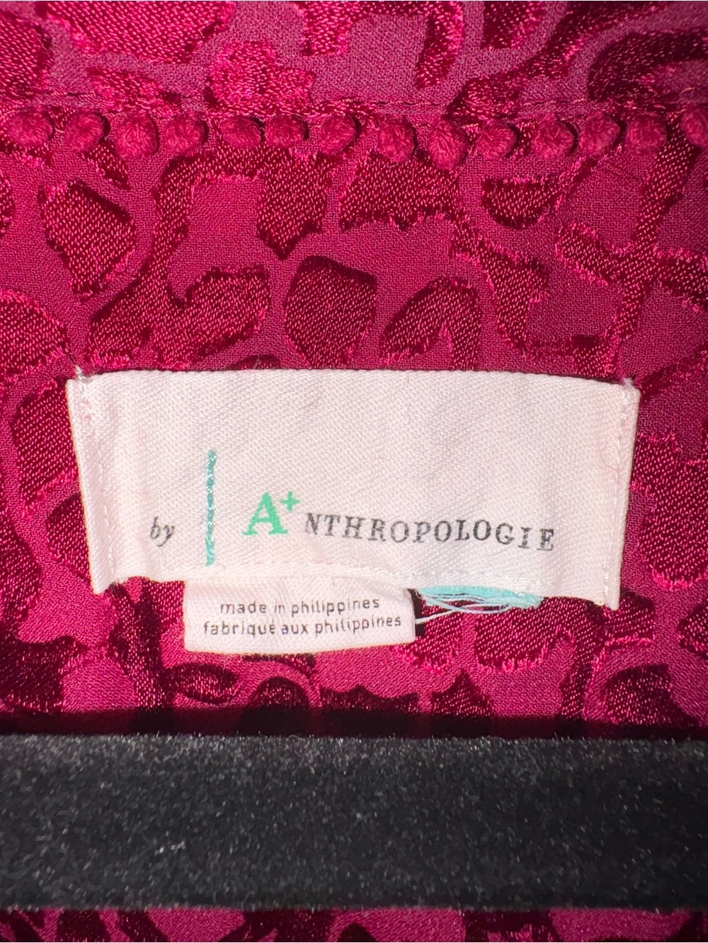Anthropologie Susanna Burnout Velvet Oversized 3X Buttondown Semi Sheer Blouse - Picture 6 of 16